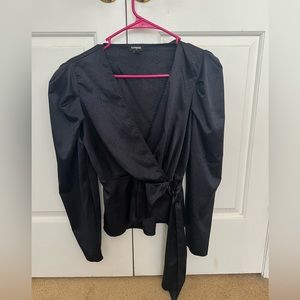 Express black shirt. Cropped and tied